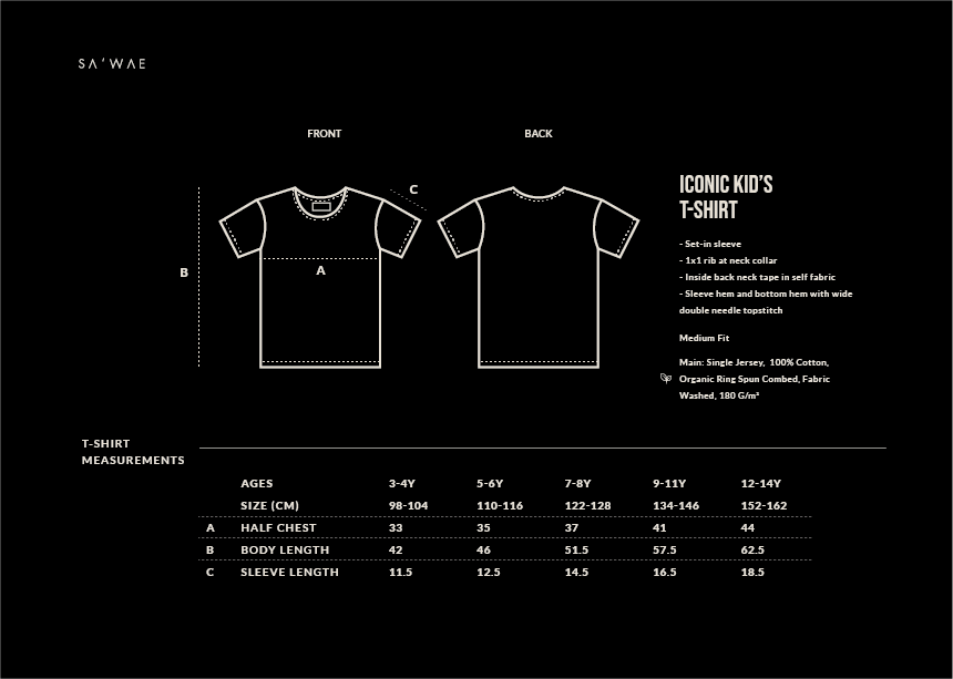 S01 KIDS' T-SHIRTS - KEI (BLACK)